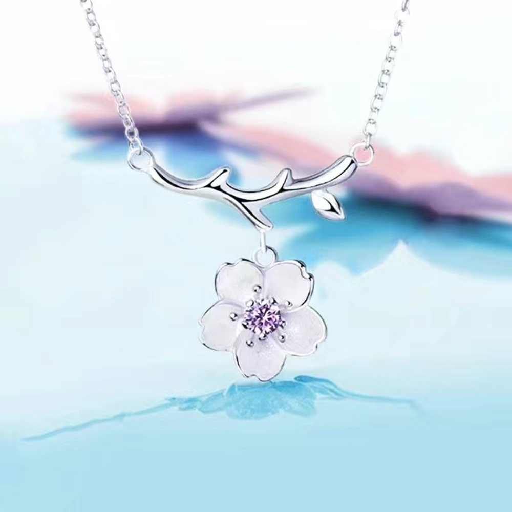 Purple Cherry Blossom Necklace